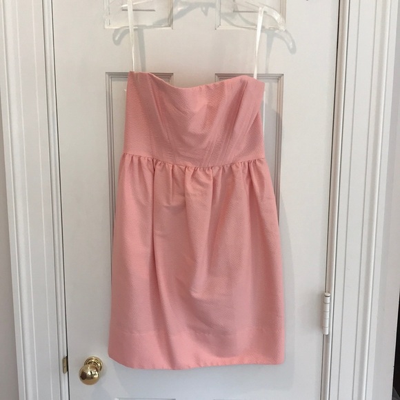 Shoshanna Light Coral Pink Strapless Corset Fitted Dress Anthropologie Cocktail - Picture 1 of 8